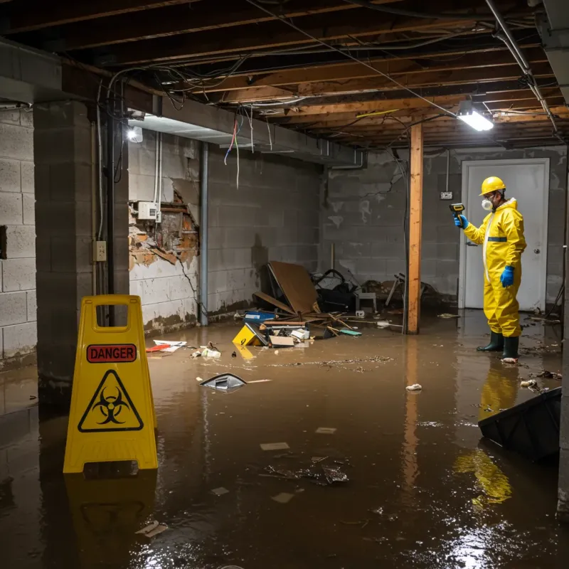 Flooded Basement Electrical Hazard in Bolivia, NC Property